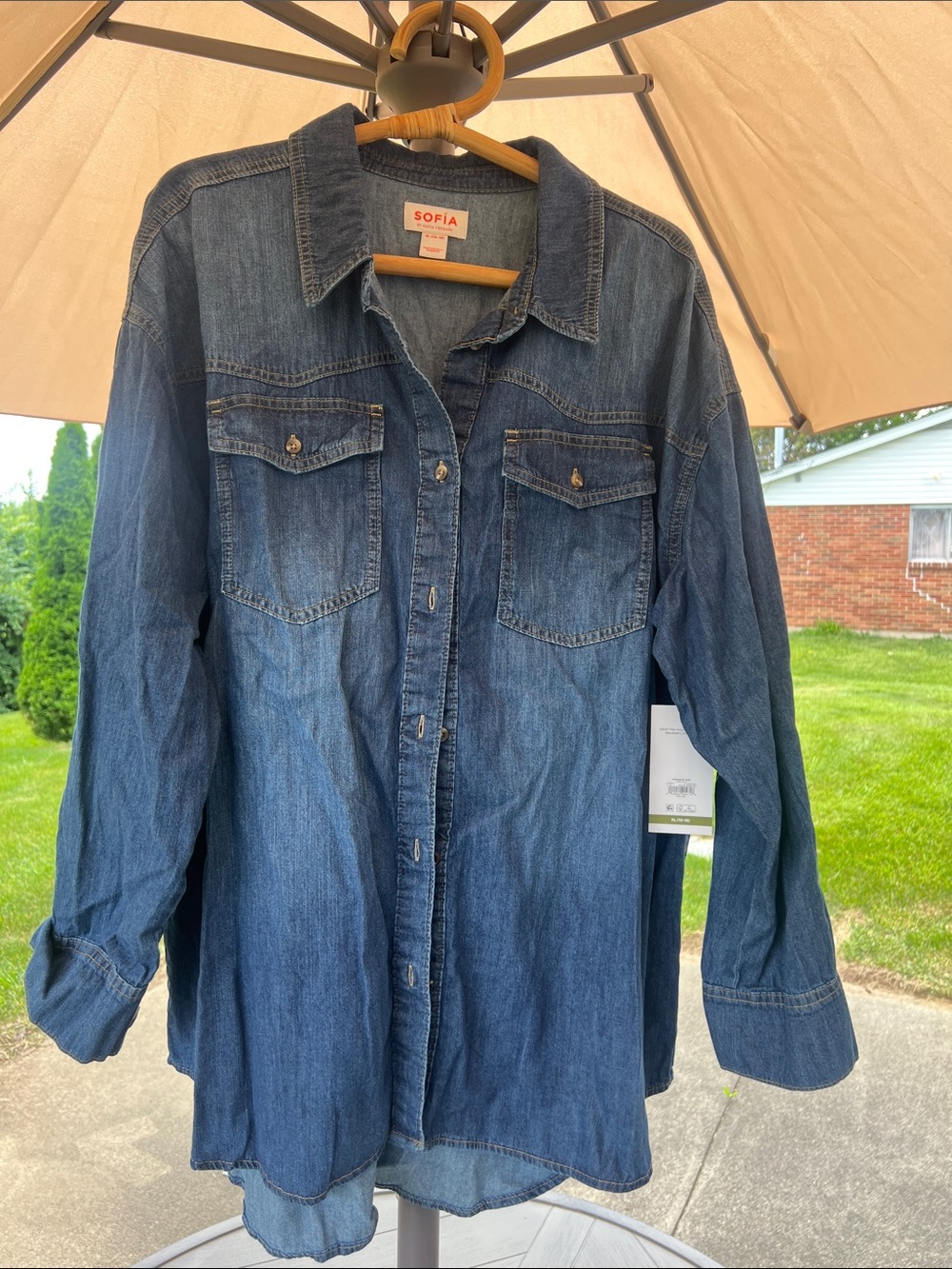 Classic Blue Denim Button-Up Jean shirt